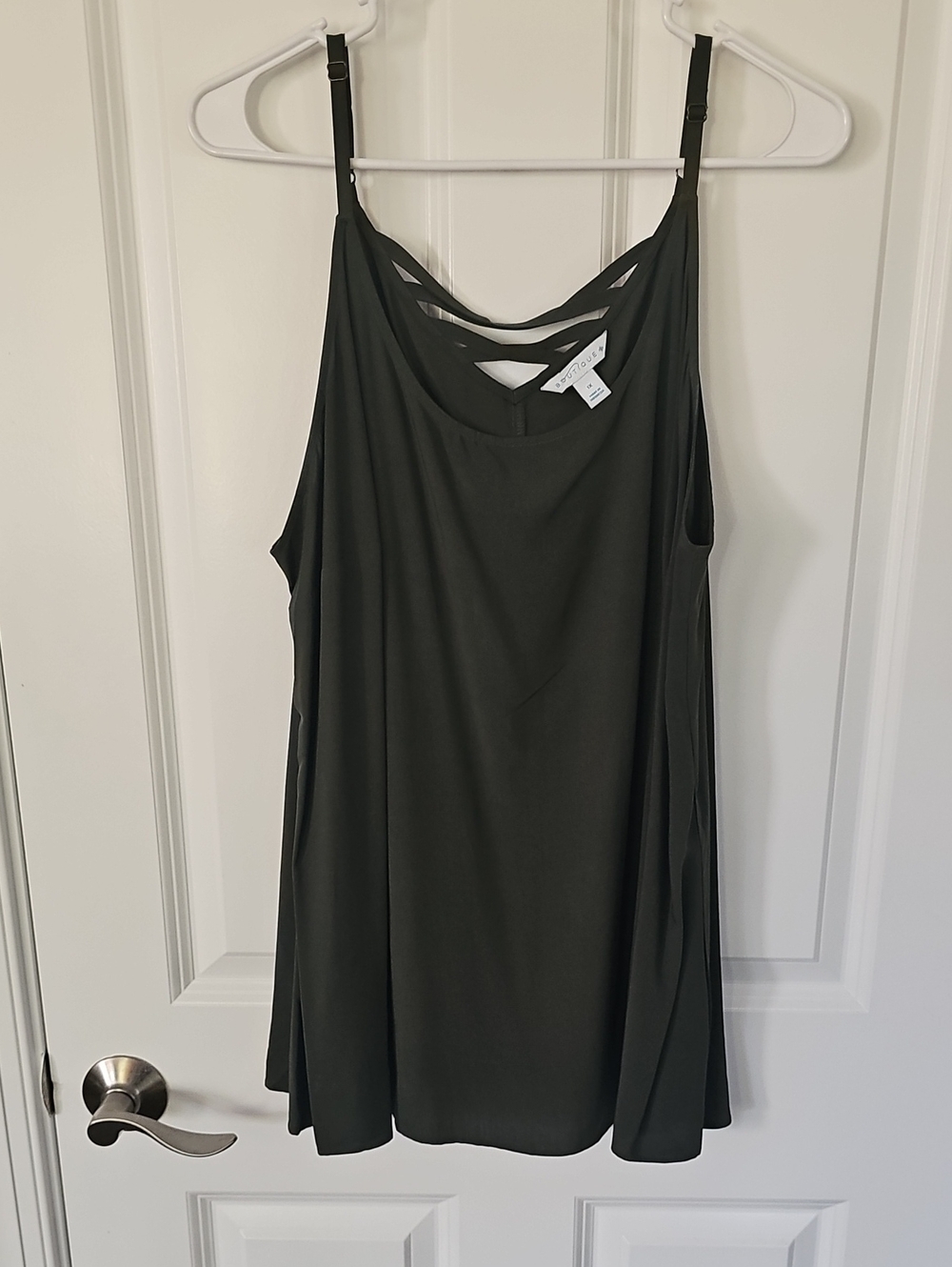 Women’s Olive Green Strappy Back Swing Tank Top